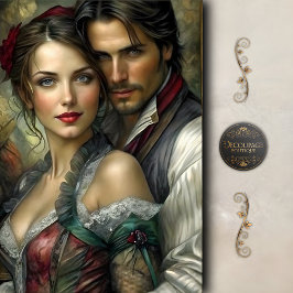 Papel De Seda Victorian Lovers Portrait Romantic Decoupage