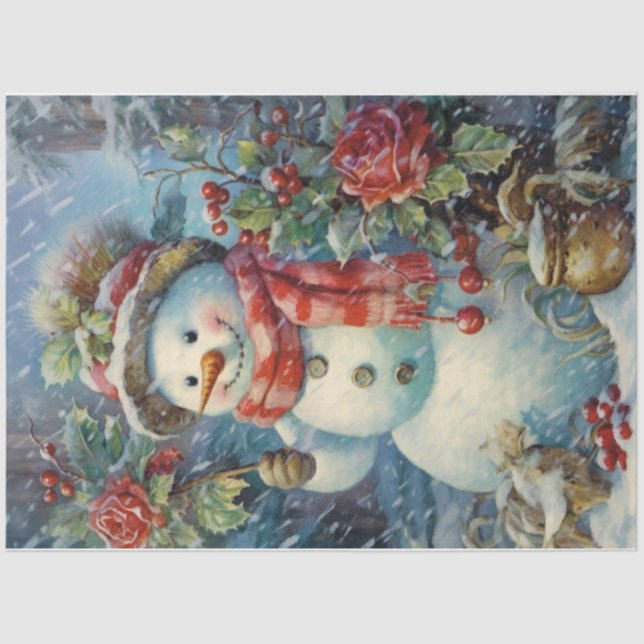 Papel De Seda Victorian Snowman (Frente )