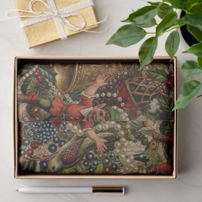Papel De Seda Victorian Yuletide Abundance Wrapping Paper (Presente)
