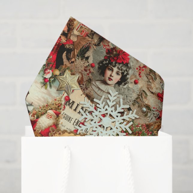 Papel De Seda Victorian Yuletide Treasures Collage (Sacola de presentes)