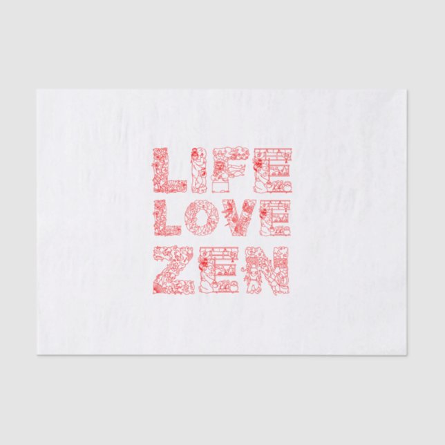 Papel De Seda Vida, Amor, Zen (Frente )