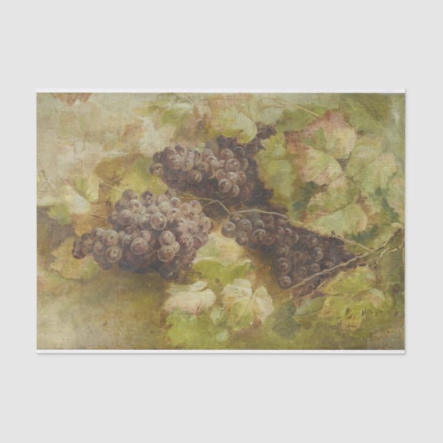 Papel De Seda Vida contínua com uvas de Giovanni Segantini (Frente )