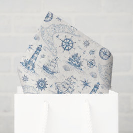 Papel De Seda Vida Costeira Oceanos Azul