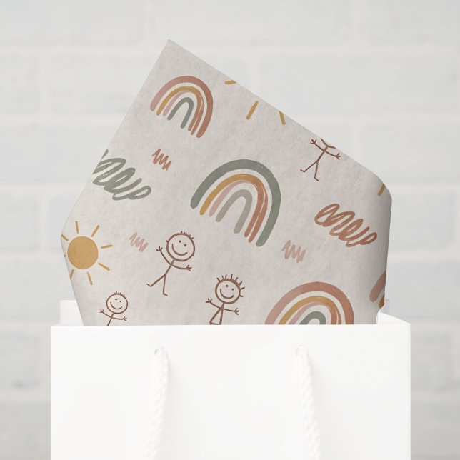 Papel De Seda Vida de Mãe Boho Arco-íris (Sacola de presentes)