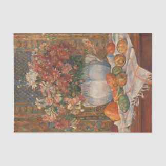 Papel De Seda Vida Estática com Flores e Peras Picadas, Renoir