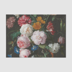Papel De Seda Vida Estática Floral Escura