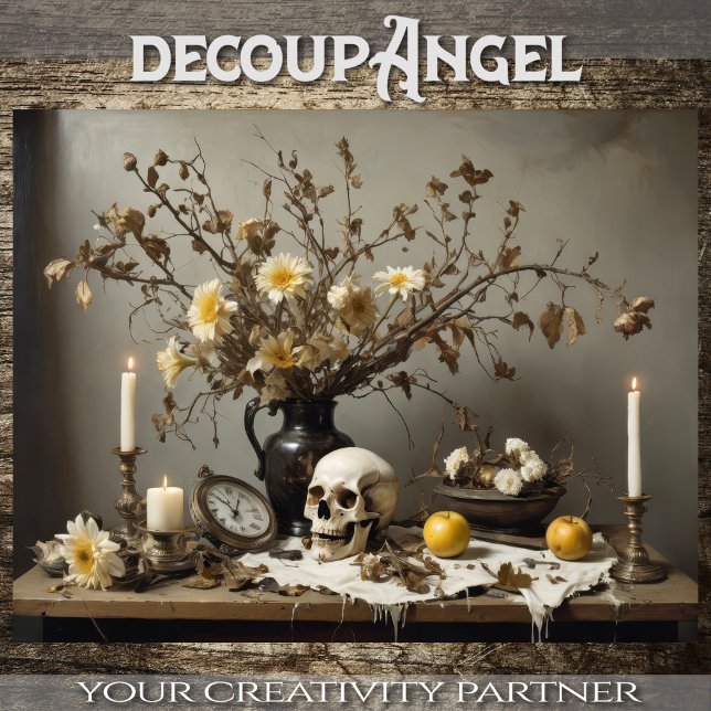 Papel De Seda Vida Estática Gótica com Crânio - Desligamento - (Criador carregado)