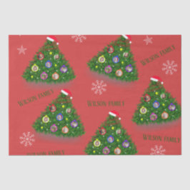 Papel De Seda Vida Familiar da Árvore Natal