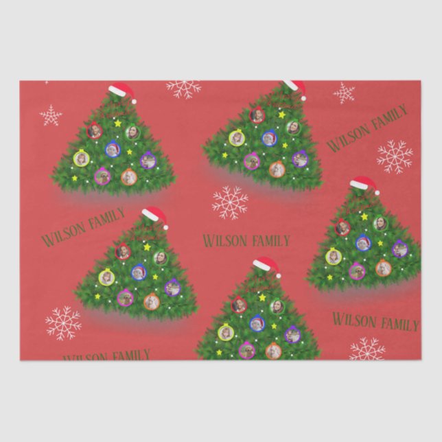 Papel De Seda Vida Familiar da Árvore Natal (Frente )