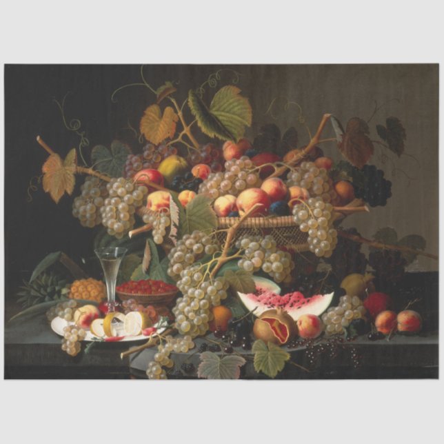 Papel De Seda Vida ininterrupta com uvas (Frente )