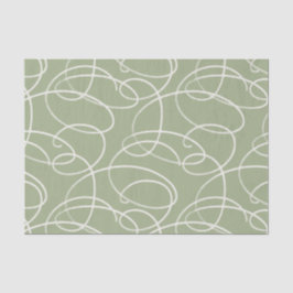 Papel De Seda Videira Giratória Abstrata | Arte de Linha Verde E
