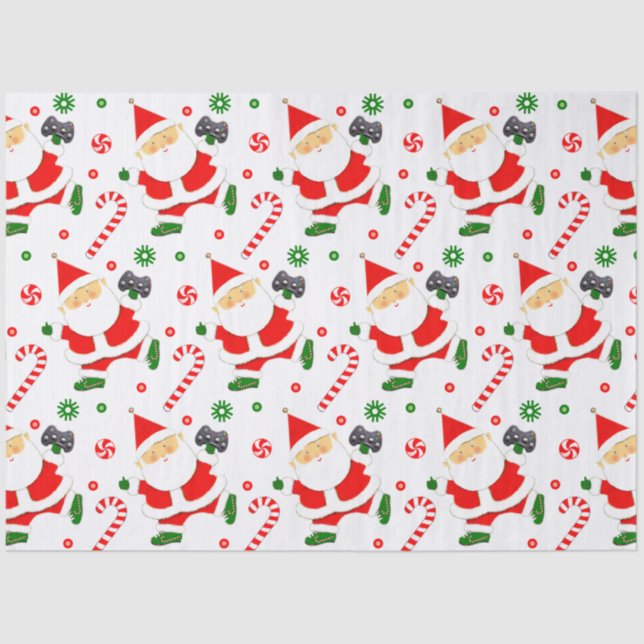 Papel De Seda Video Gamer Christmas Holiday Gift (Frente )