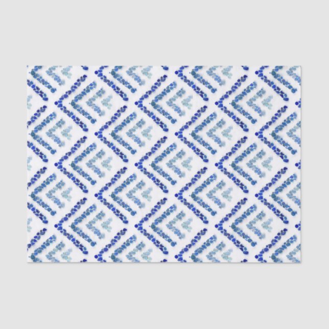 Papel De Seda vidro Árvore-o-métrico do mar - azul (Frente )