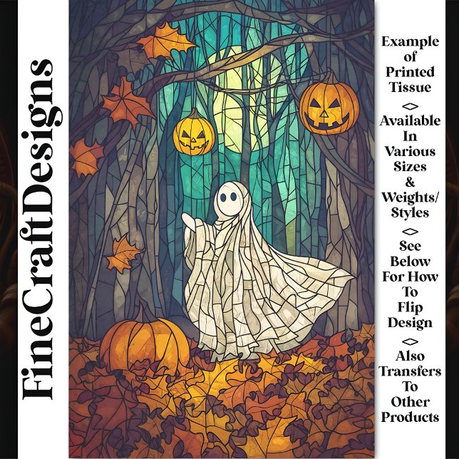 Papel De Seda Vidro Colorido Fantasioso Fantasma AB5 Decoupage (Criador carregado)