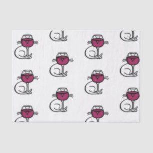 Papel De Seda Vidro de gato e de vinho