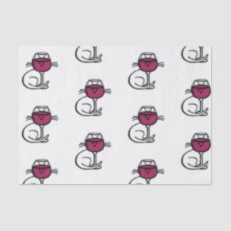 Papel De Seda Vidro de gato e de vinho