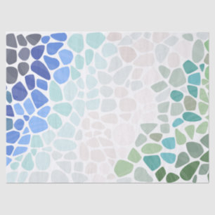 Papel De Seda Vidro do Mar Colorido