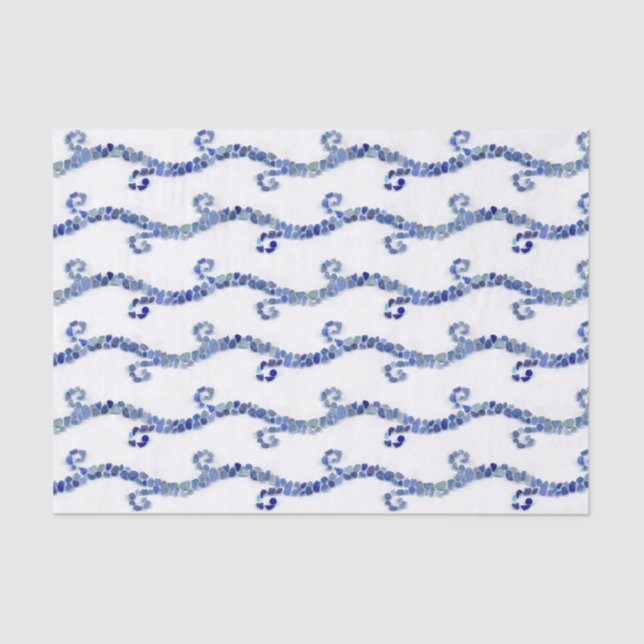 Papel De Seda Vidro do mar - ondas do azul (Frente )