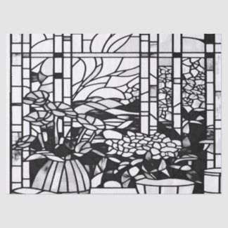 Papel De Seda Vidro Manchado Jardim