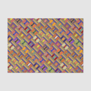 Papel De Seda Vidro Múltiplo Colorido Kente