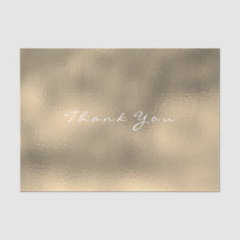 Papel De Seda Vidro Sepia Dourada Blush Metálico Obrigado Nome