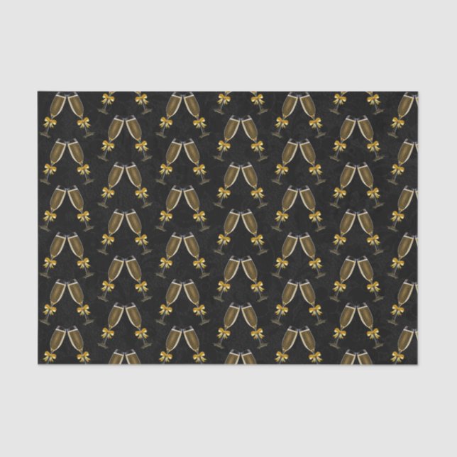 Papel De Seda Vidros de champanhe se ligando (Frente )