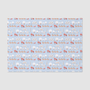 Papel De Seda Vila dos Papais noeis Festivos de Natal e Reindee