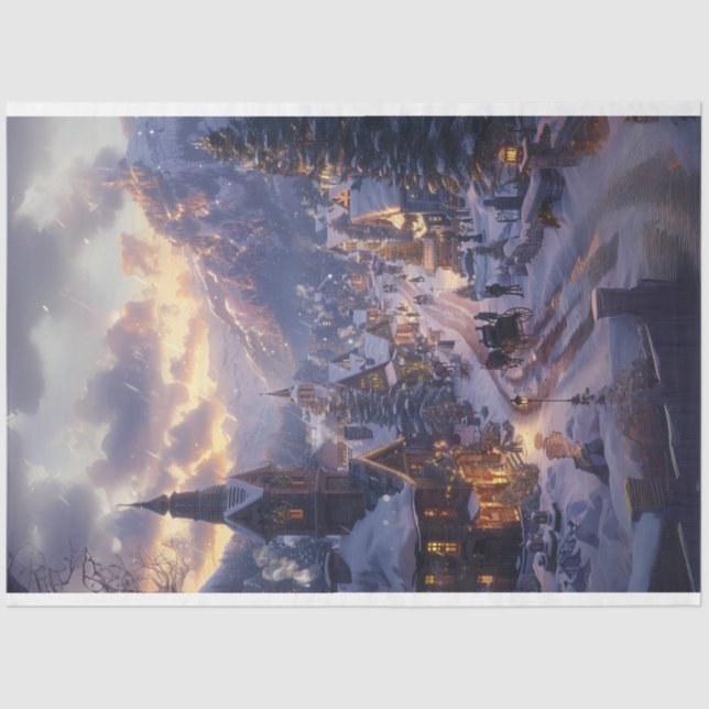 Papel De Seda Village Winter Wonderland #1 Decoupage (Frente )