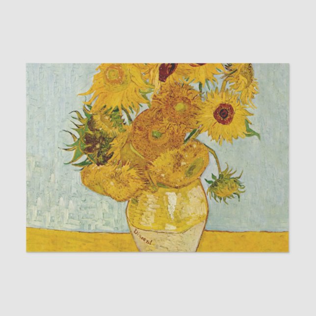 Papel De Seda Vincent Van Gogh 12 Sunflower Impressionista (Frente )