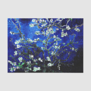 Papel De Seda Vincent Van Gogh Almond Blossomo Azul Profundo