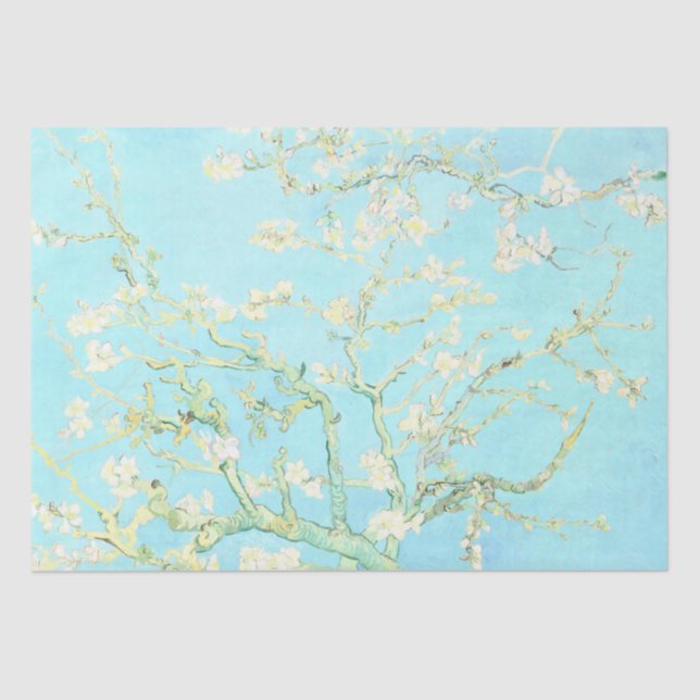Papel De Seda Vincent Van Gogh Almond Blossoms : Aqua (Frente )