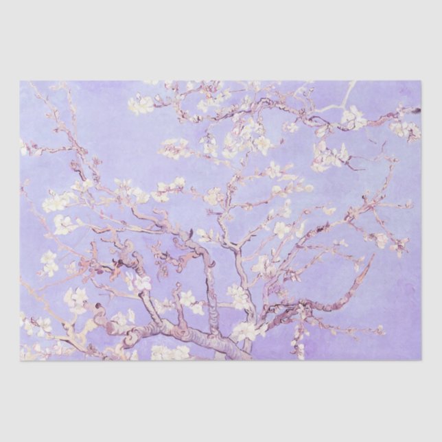 Papel De Seda Vincent Van Gogh Almond Blossoms : Lavanda (Frente )