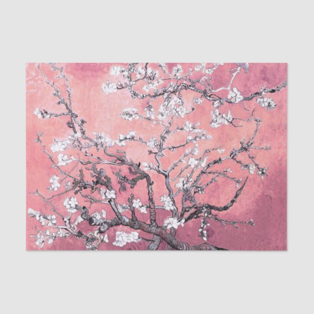 Papel De Seda Vincent Van Gogh Almond Blossoms Peachy Pink (Frente )