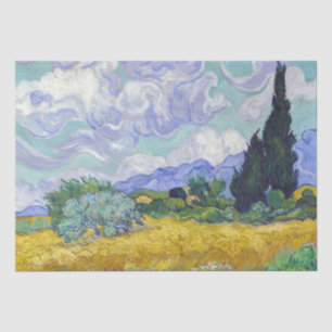 Papel De Seda Vincent Van Gogh - Campo de Trigo com Cipras