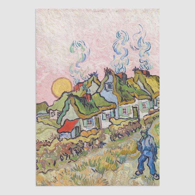 Papel De Seda Vincent van Gogh - Casas e Figura (Criador carregado)
