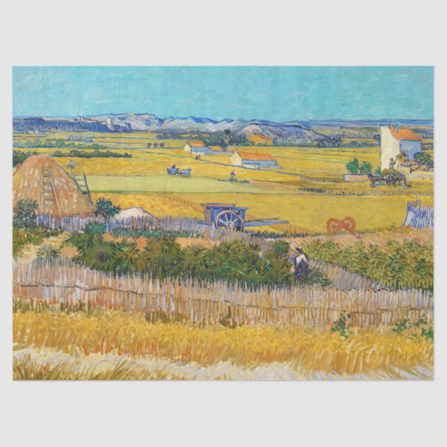 Papel De Seda Vincent van Gogh - Colheita em La Crau (Frente )