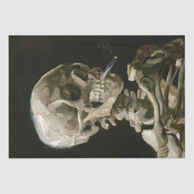 Papel De Seda Vincent Van Gogh Fumando Dissociação do Esqueleto (Frente )