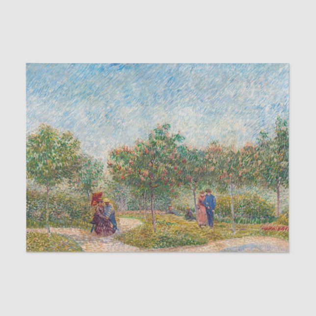 Papel De Seda Vincent van Gogh - Jardim em Montmarte com Amantes (Frente )