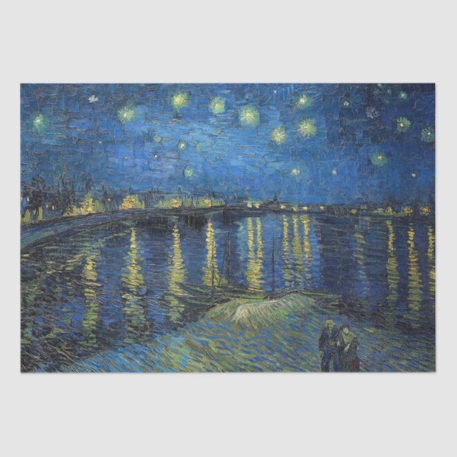 Papel De Seda Vincent van Gogh - Noite Estrelada sobre o Ródano (Frente )