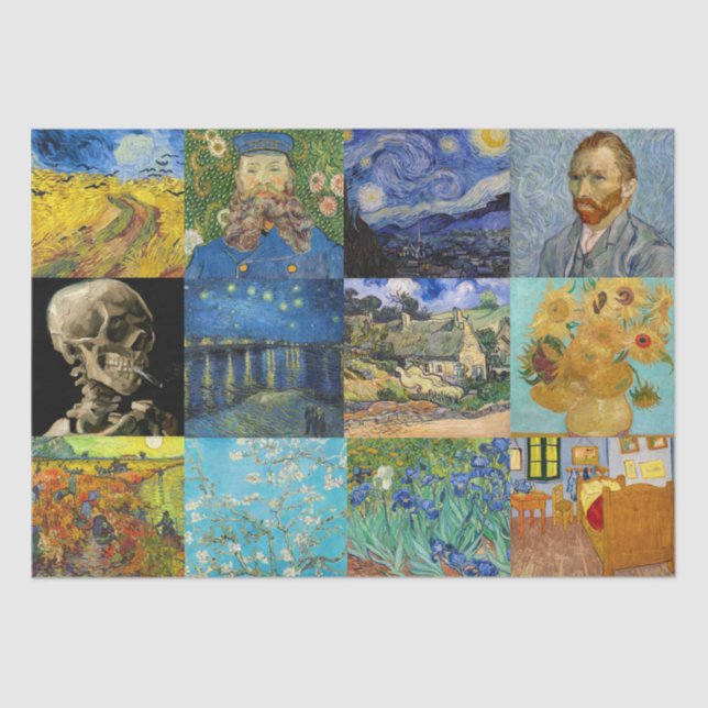Papel De Seda Vincent Van Gogh - Obras-primas (Frente )