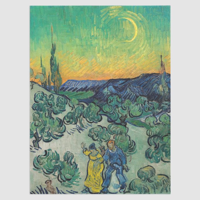 Papel De Seda Vincent van Gogh - Paisagem lunática com Casal (Criador carregado)
