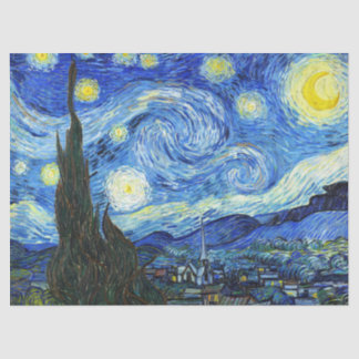 Papel De Seda Vincent Van Gogh Starry Night Blue