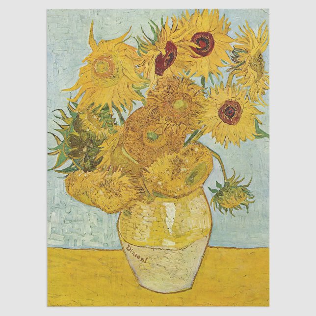 Papel De Seda Vincent Van Gogh - Vase com Doze Girassóis (Criador carregado)