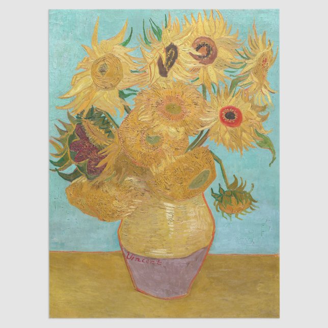 Papel De Seda Vincent Van Gogh - Vase com Doze Girassóis (Criador carregado)