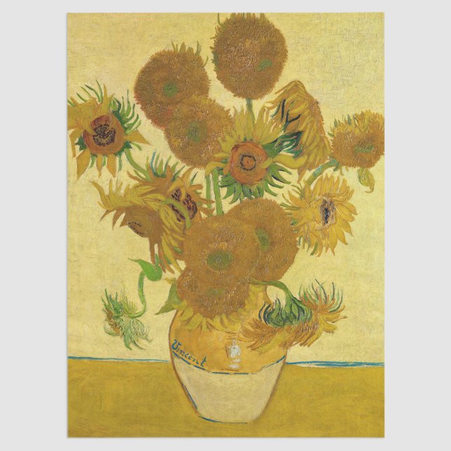 Papel De Seda Vincent van Gogh - Vase com Quinze Girassóis (Criador carregado)