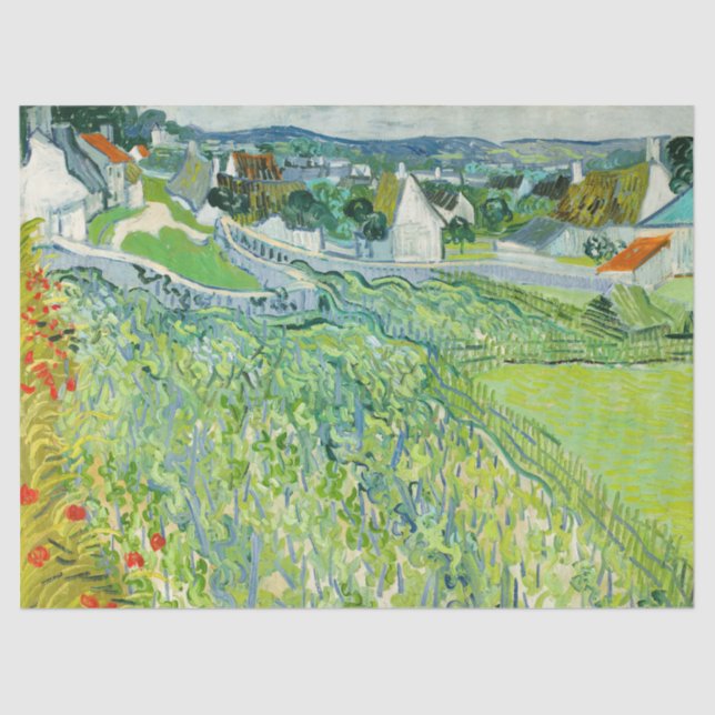 Papel De Seda Vincent van Gogh - Vineyards em Auvers (Frente )