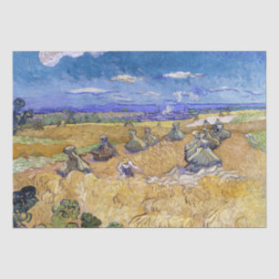 Papel De Seda Vincent van Gogh - Wheat Stacks with Reapers Tissu