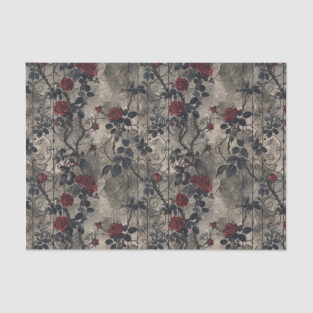 Papel De Seda Vinha Rosa gótica (Frente )