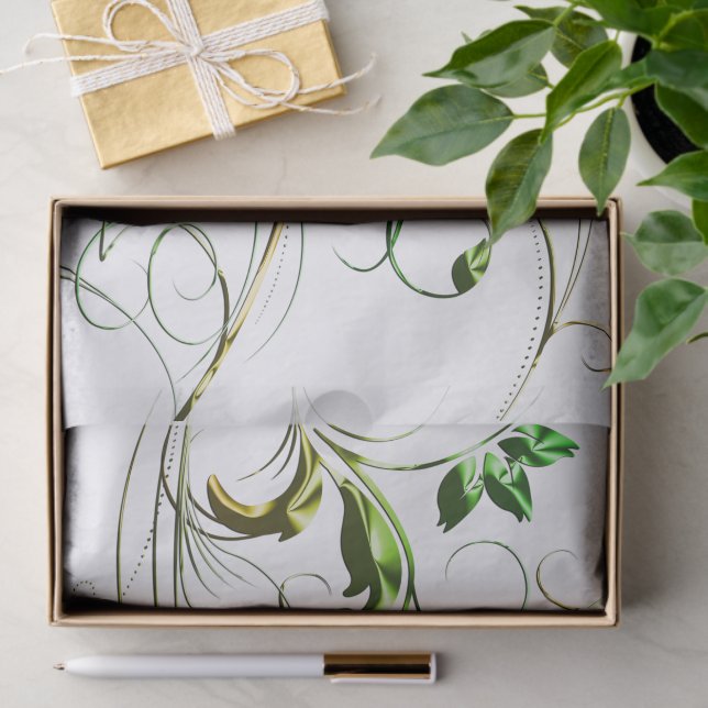 Papel De Seda Vinhas Verdes Amarelas (Presente)