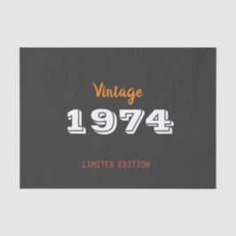 Papel De Seda Vintage 1974 edição limitada 50th Birthday Gift
